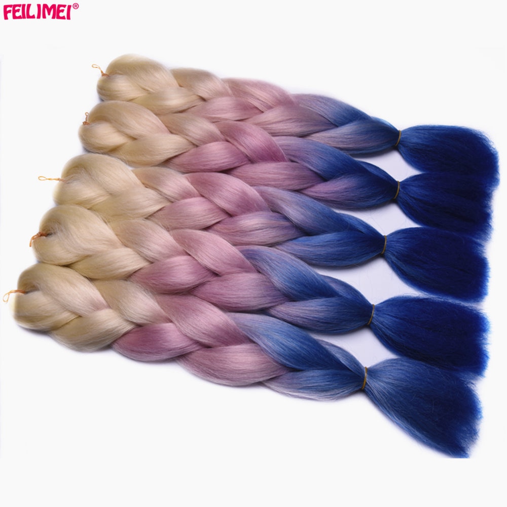 Feilimei 22 ġ ռ Ӹ  Ӹ  ݹ   Ӹ  (60cm) 100 ׶/ 3  Ombre Crochet Braids Hair